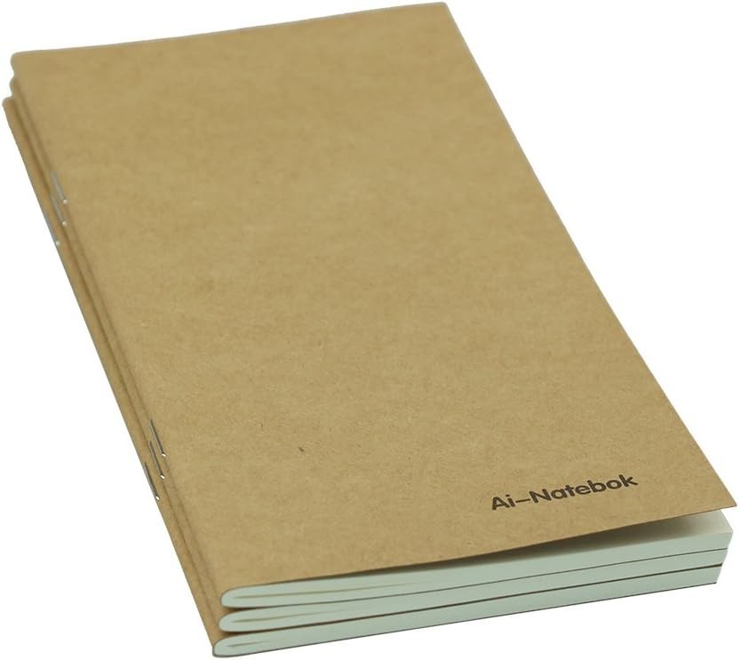 Blank Paper Travel Notebook Inserts, Unlined Refill for Travelers Notebook