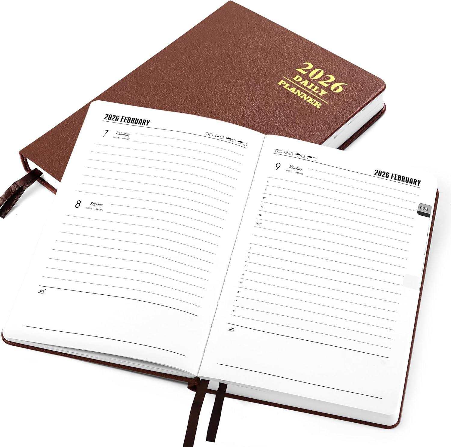 2026 Daily Hourly Planner – One Page a Day, 2026 Diary 5.7 X 8.3″ Hardcover Week