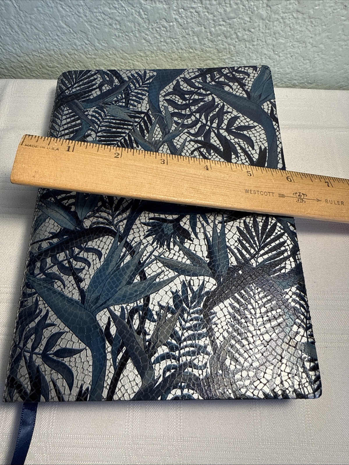 VTg Leather Journal Made In Italy Barnes Noble Blue Silver Mosaic Strap CUT