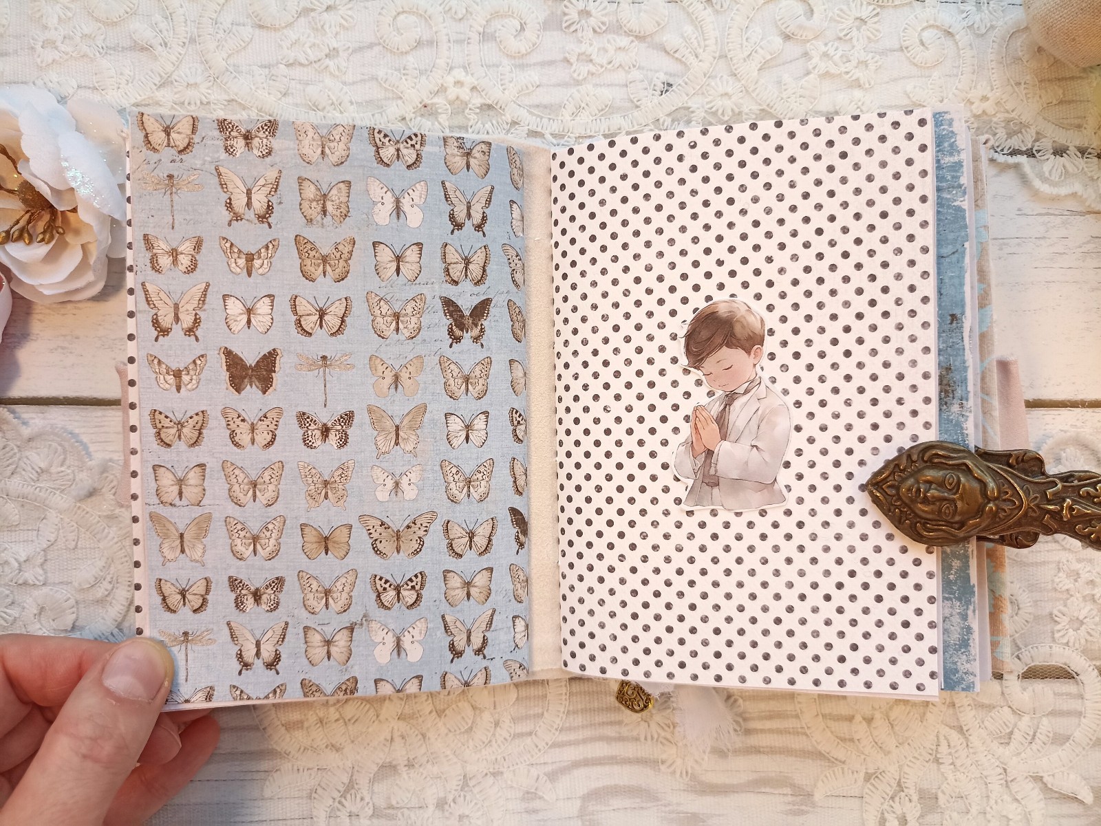 CLEARENCE junk journal handmade blank Prayer Christian notebook 6×5 in 200 pgs