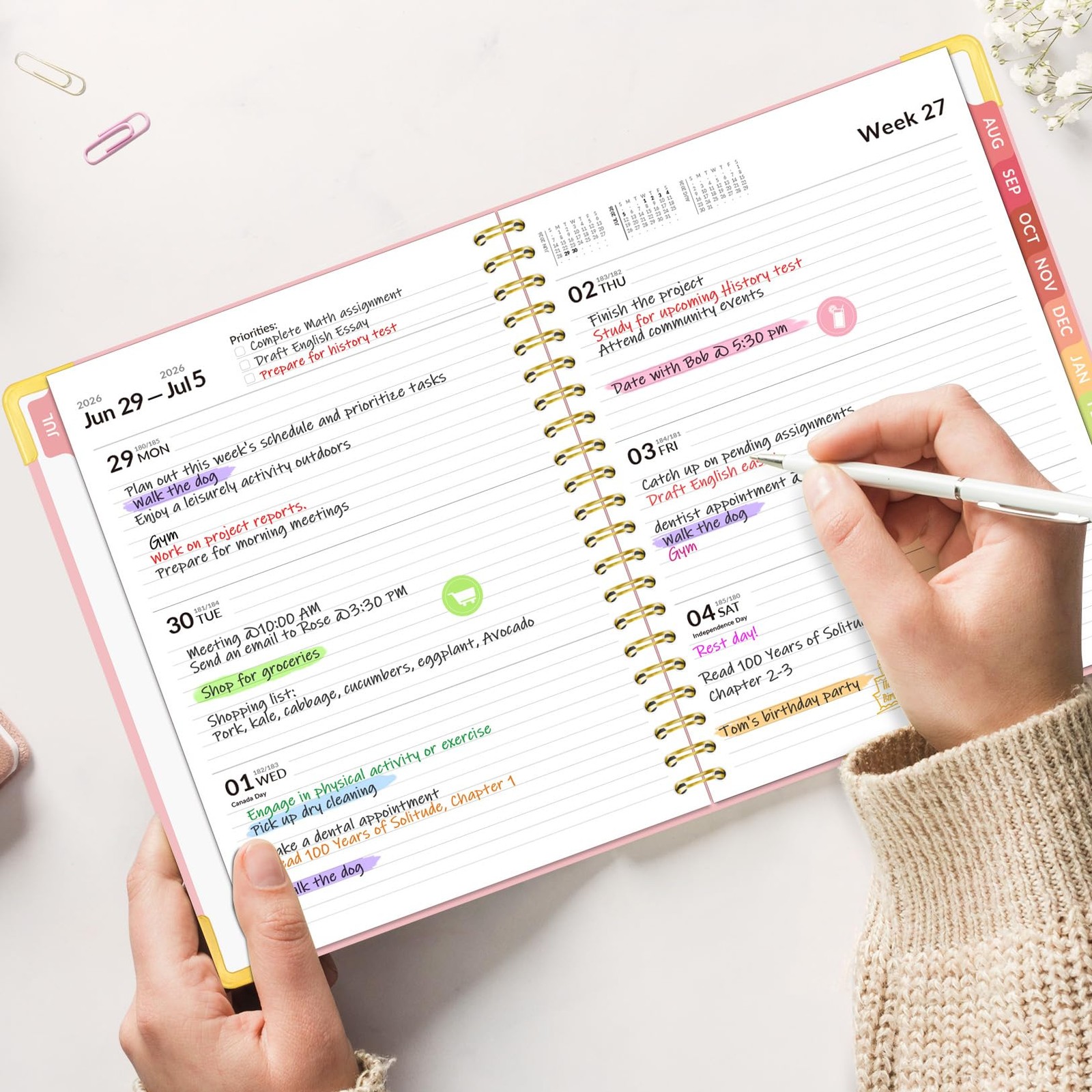 Academic Planner 20262027, Hardcover Calendar Planner Weekly & Monthly, July …
