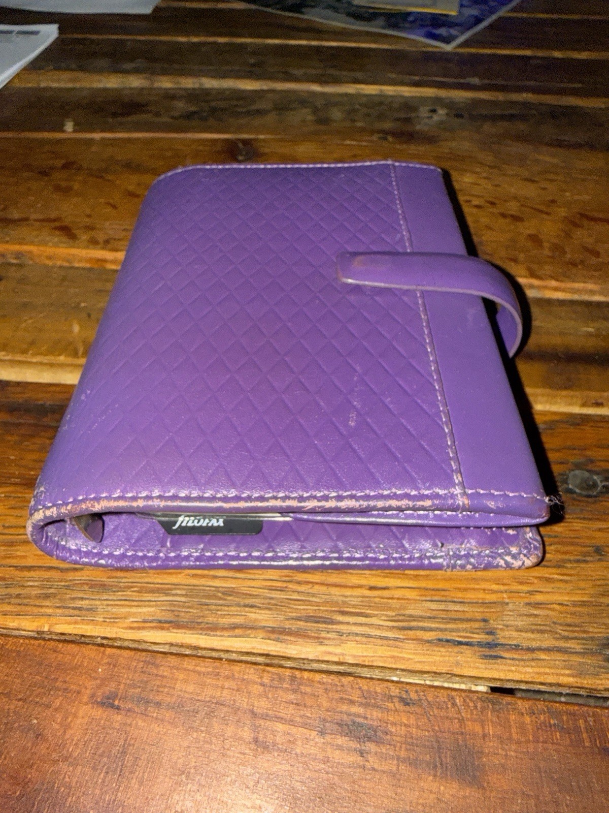 Filofax Pocket Adelphi Deluxe Smooth Leather Purple Planner Organizer Vintage