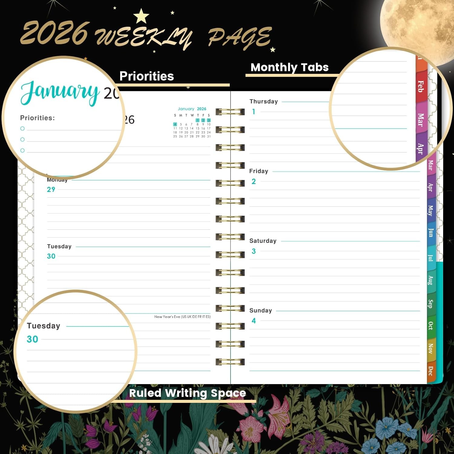2026 Planner – 2026 Planner Weekly and Monthly from January – December 2026, Cal