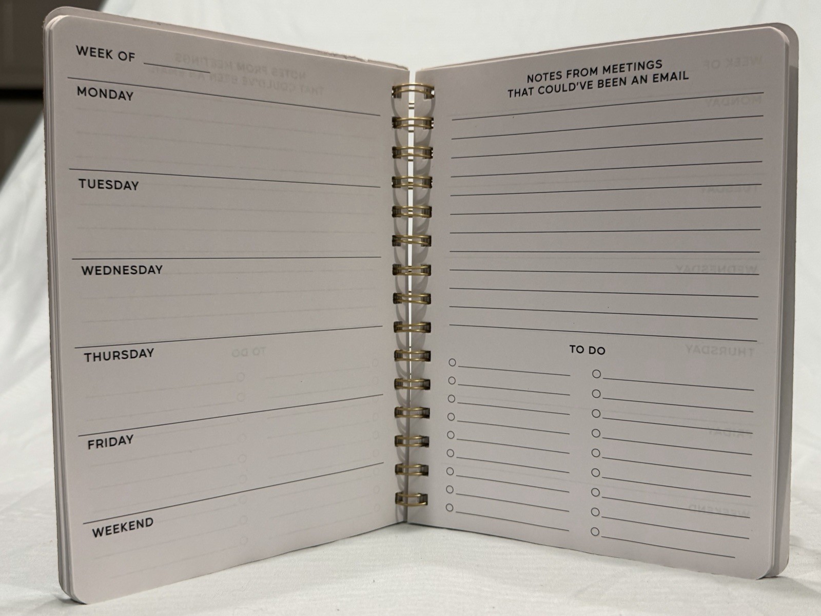 Cork Weekly Planner Notebook 8 x 6 Spiral Bound “Trying To Get My Life Together