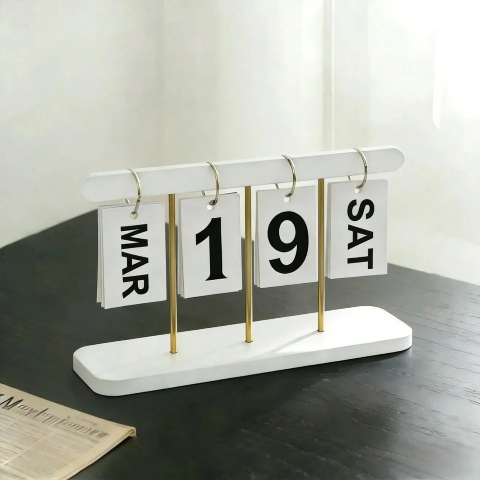 1X Flip Page Desk Calander Office Home Ring Turn Page Standing Fortune Calendar