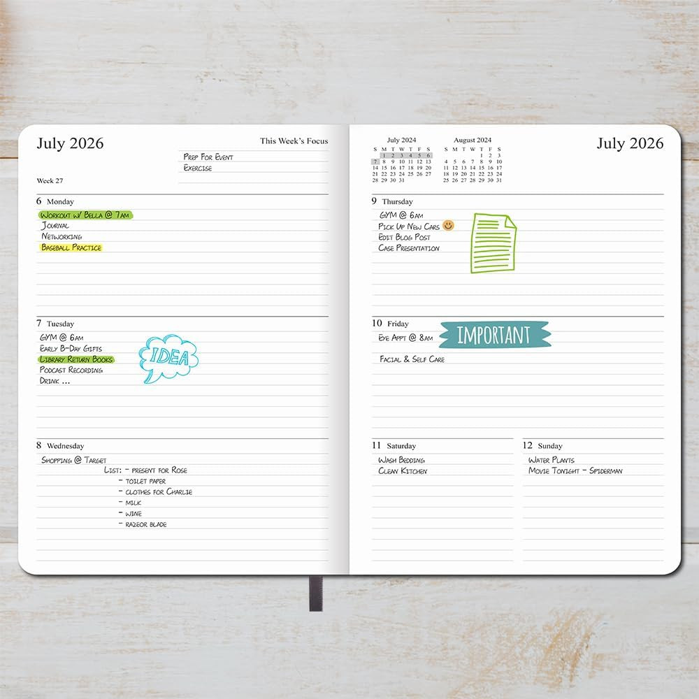 26-27 Academic Planner – Weekly and Monthly Planner, Jul 2026 – Jun 2027, Vegan