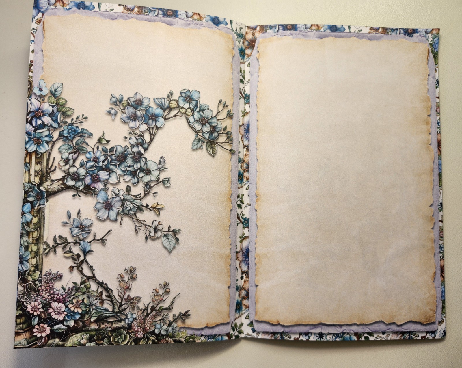 Junk Journal Blank Booklet “SPRING WITCH” HANDMADE 8.5″x5.5″ LG 40pgs