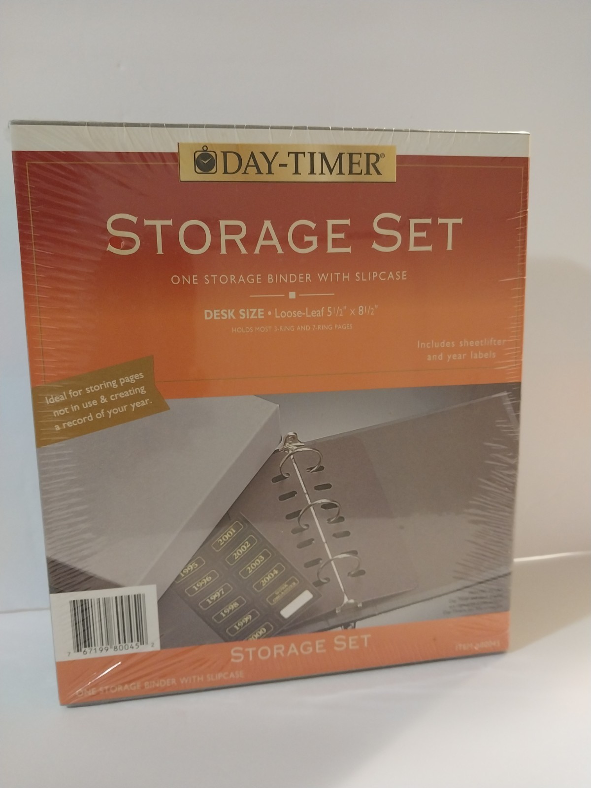 Day Timer Storage Set Binder Slipcase Sheetlifter & Year Labels Sealed