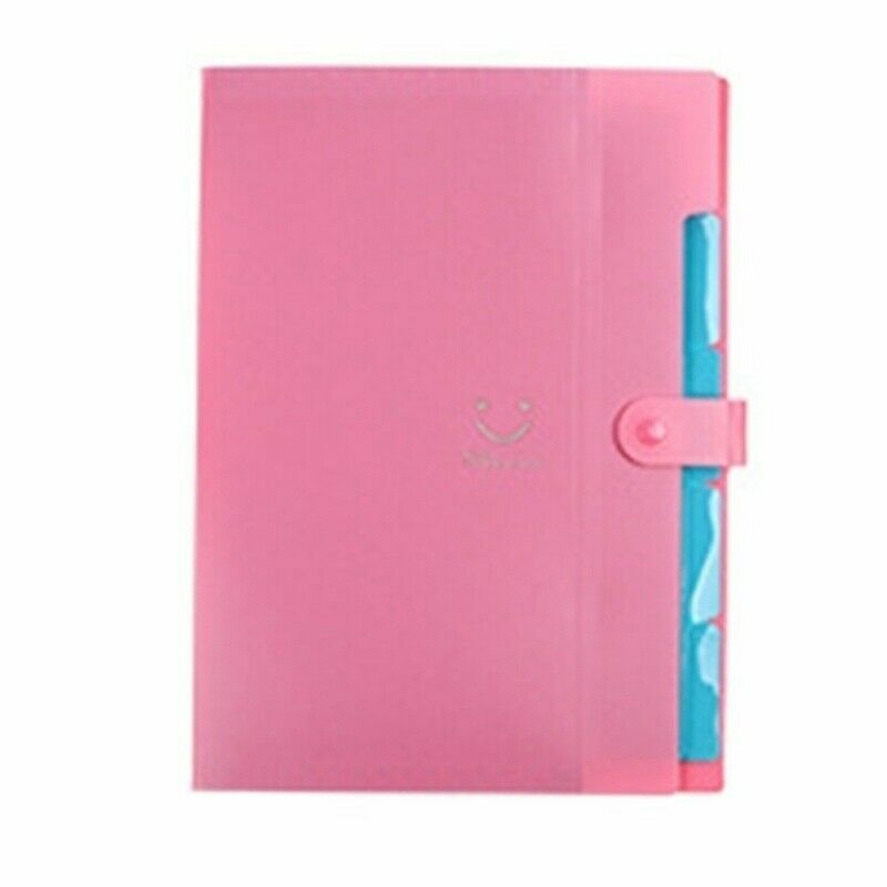 A4 Document Bag File Folder Paper Clip Smile Pocket Office Supplies