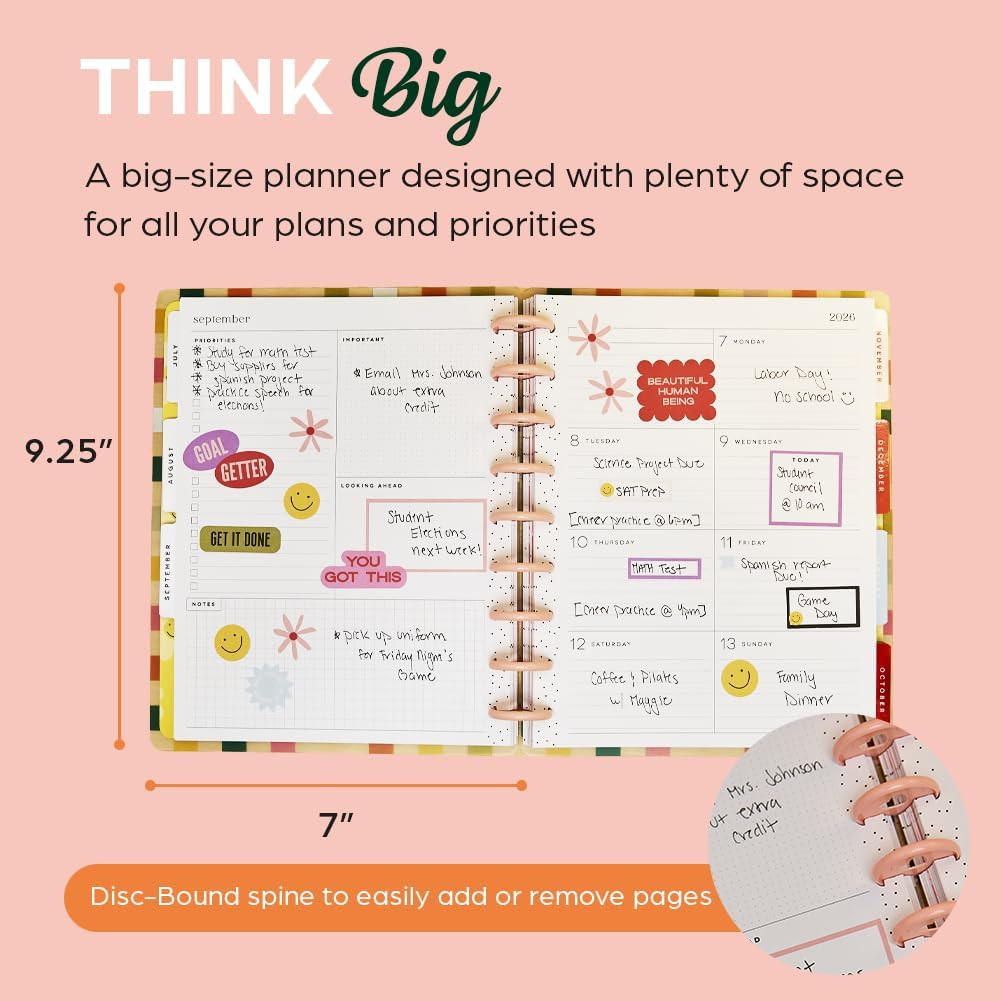 Happy Planner Disc-Bound 12-Month July 2026–June 2027 Planner with 3 Extra Month