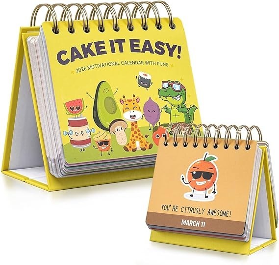 Punny Motivational Desk Calendar 2026 – Daily Perpetual Calendar, 4.9″ x 4″, Ins