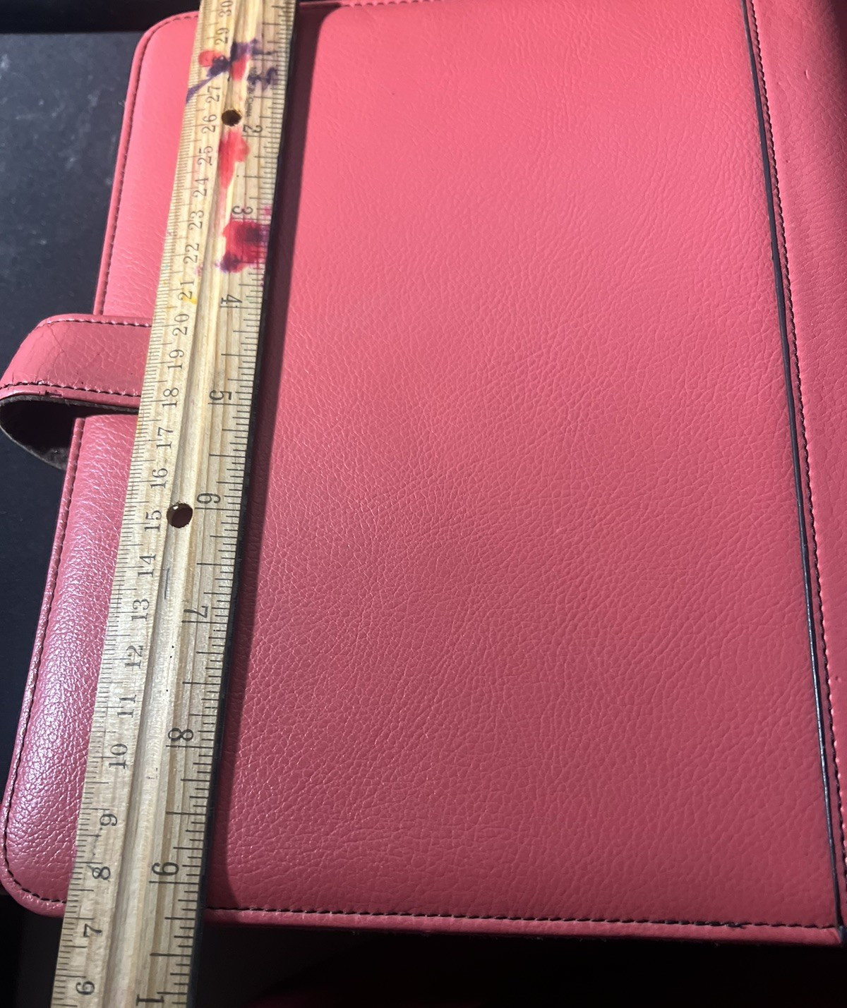 Pink Leather Day Planner Personal Desk Size Organizer Notebook 8×9.5 Inch