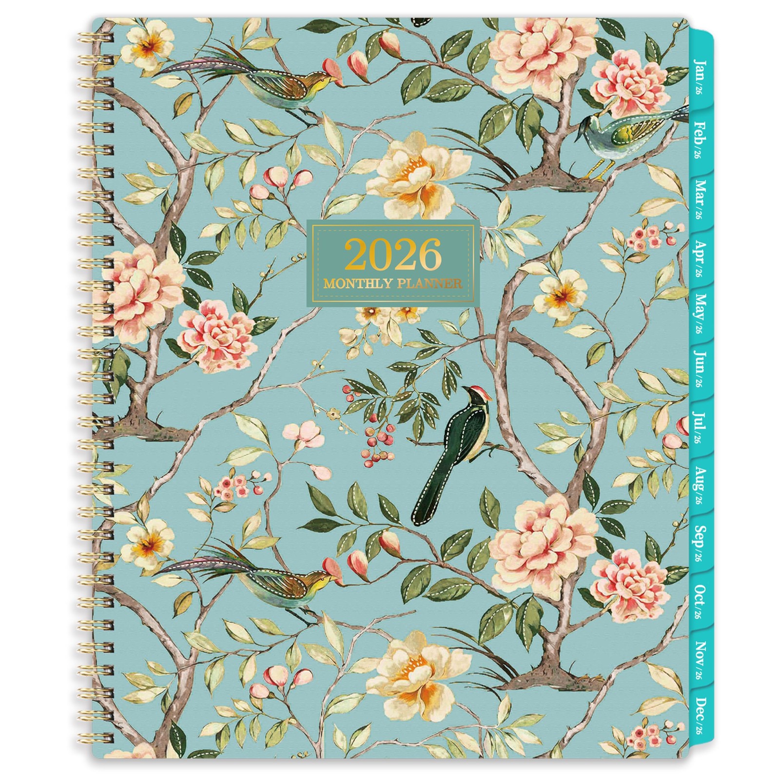 2026 Calendar Planner, Twin Wire Binding, 9×11 Inch, Notes Pages, Green