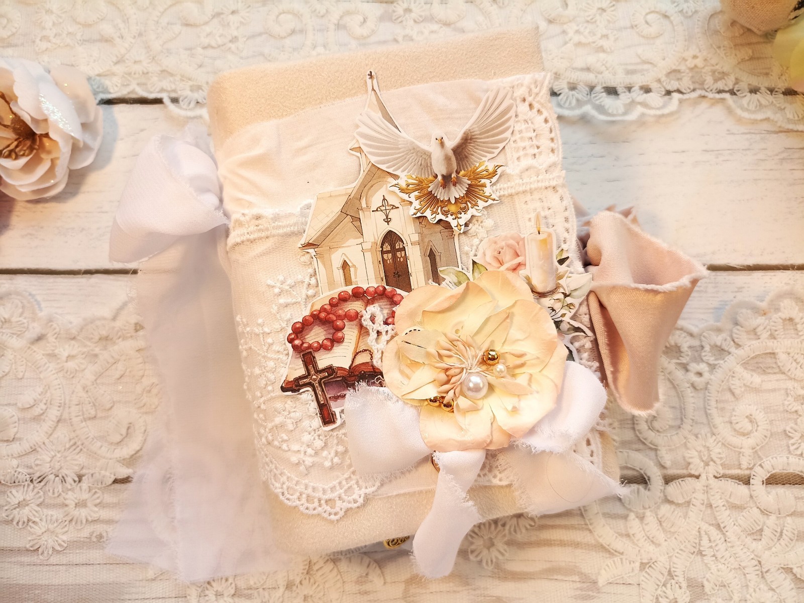 CLEARENCE junk journal handmade blank Prayer Christian notebook 6×5 in 200 pgs