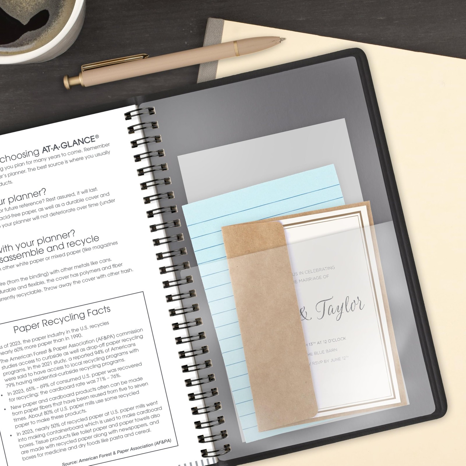 AT-A-GLANCE Planner 2026-2027 Daily Academic 12-Month July-June, Black