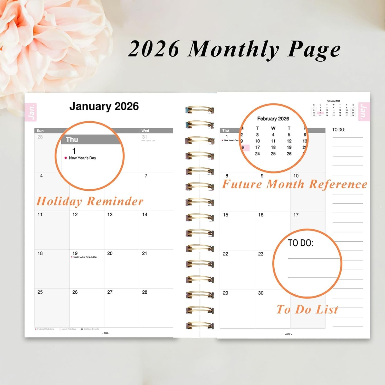 Elegant 2026 Daily, Weekly & Monthly Planner – Perfect for Students & Teachers