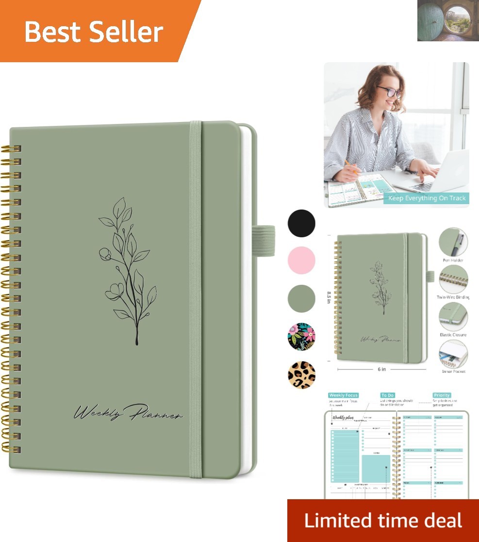 Luxury A5 Weekly Planner: Undated Notebook for Goals & Habits with Gold Coil