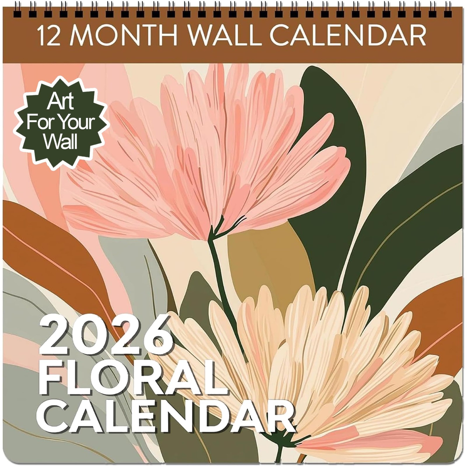 2026 Floral Art Calendar | Modern Deco Flower Wall 2026