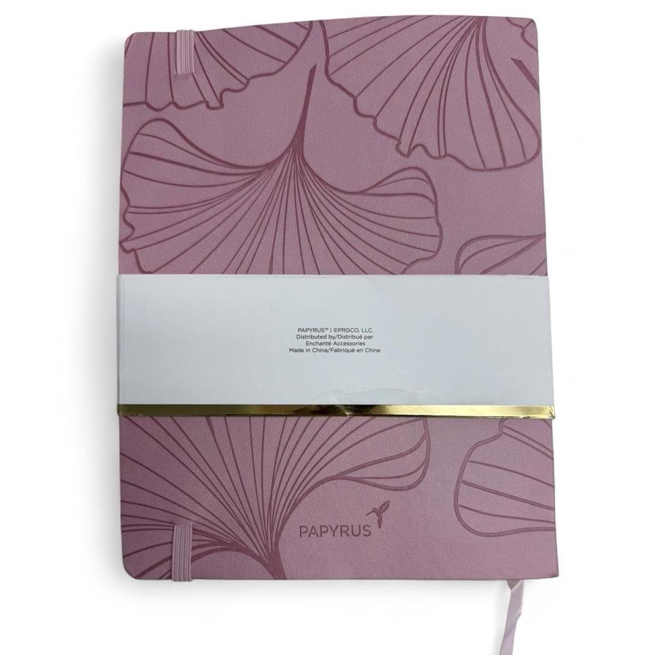 PAPYRUS Purple Gilded Notebook Journal 240 Ivory Lined Pages Elastic Band