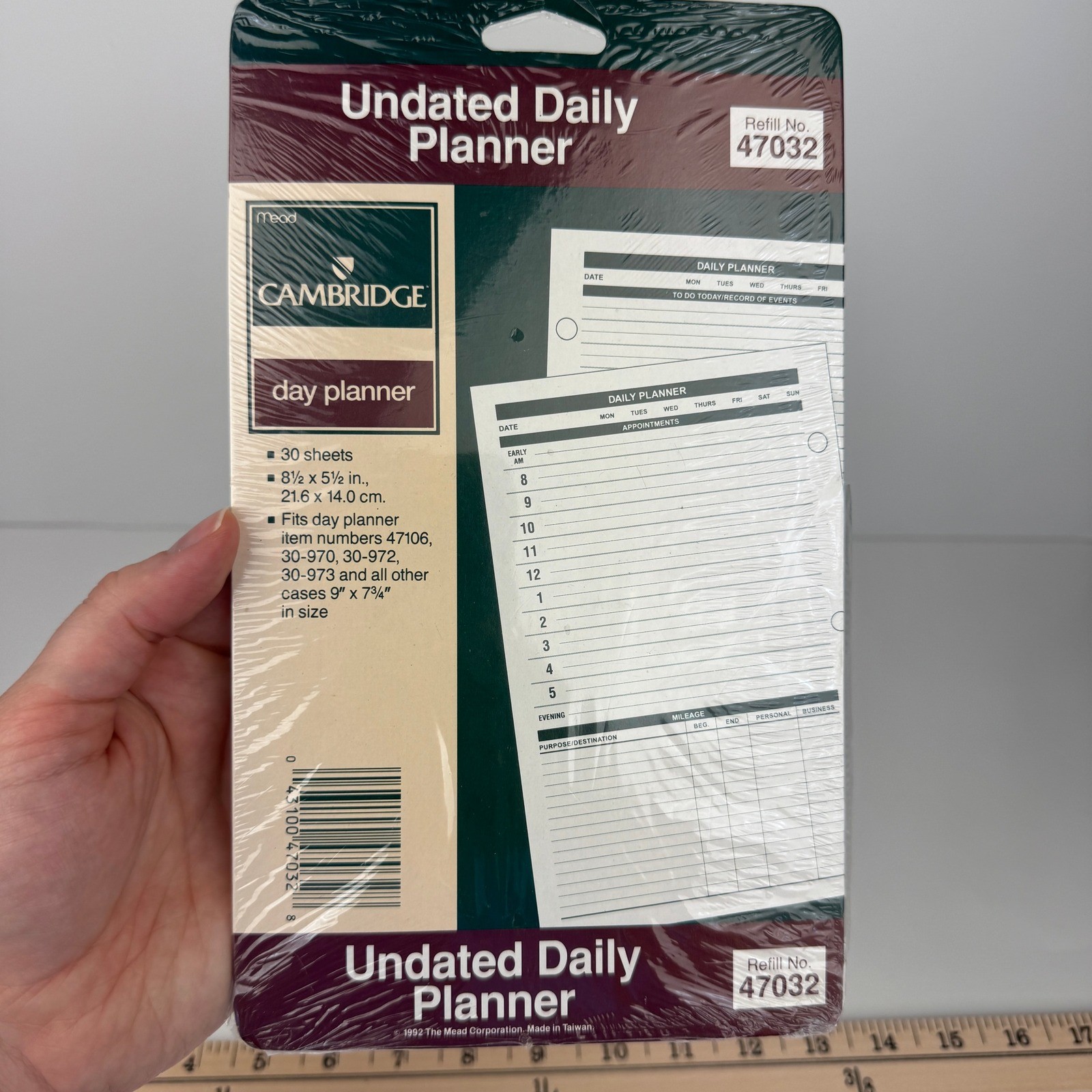 Vtg 92 Mead Cambridge Undated Daily Planner Telephone Address Refill Sheets READ