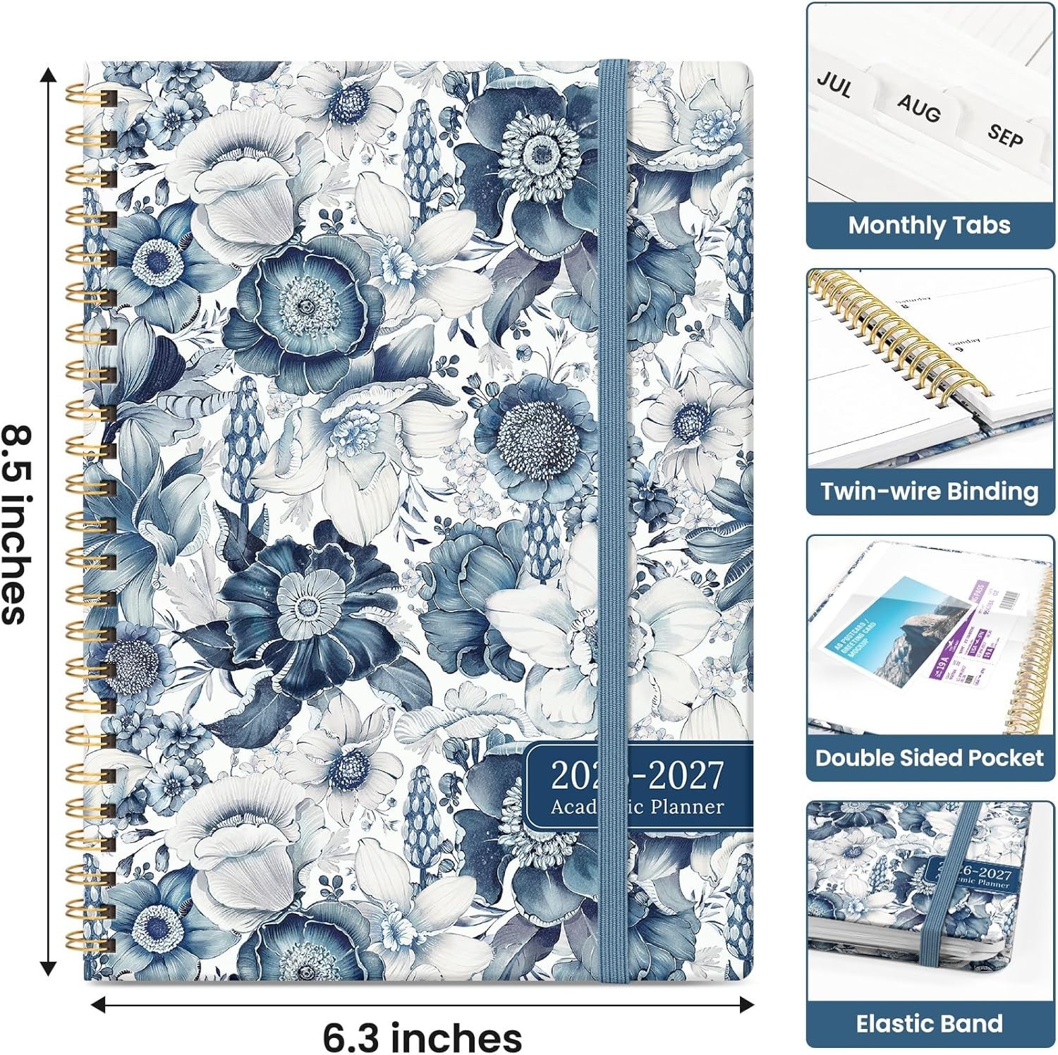 Planner 2026-2027, Academic Monthly and Weekly Calendar Planner for Women, July