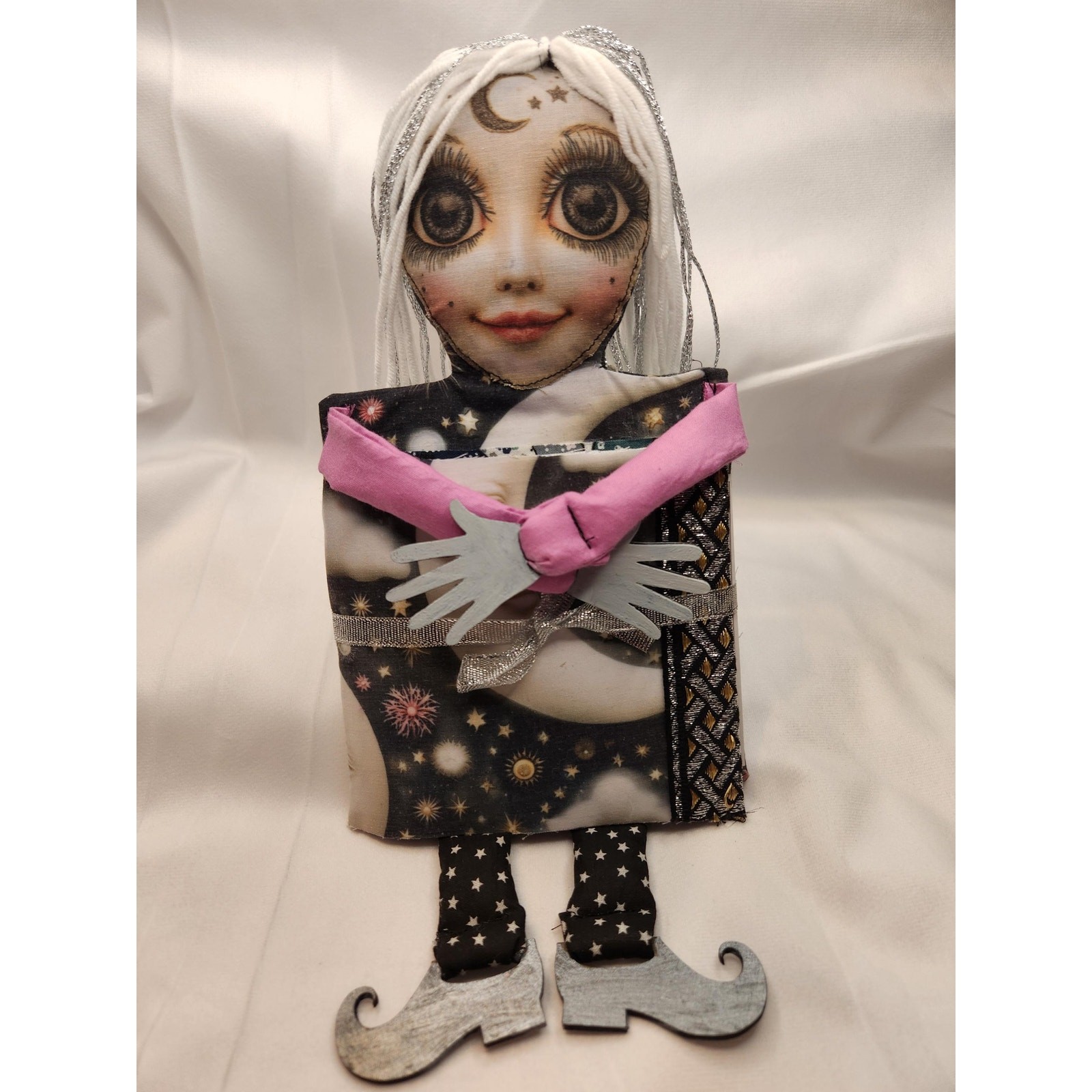 Moon Doll Junk Journal Handmade Mixed Media Naked Refillable Pages Lunar Journal