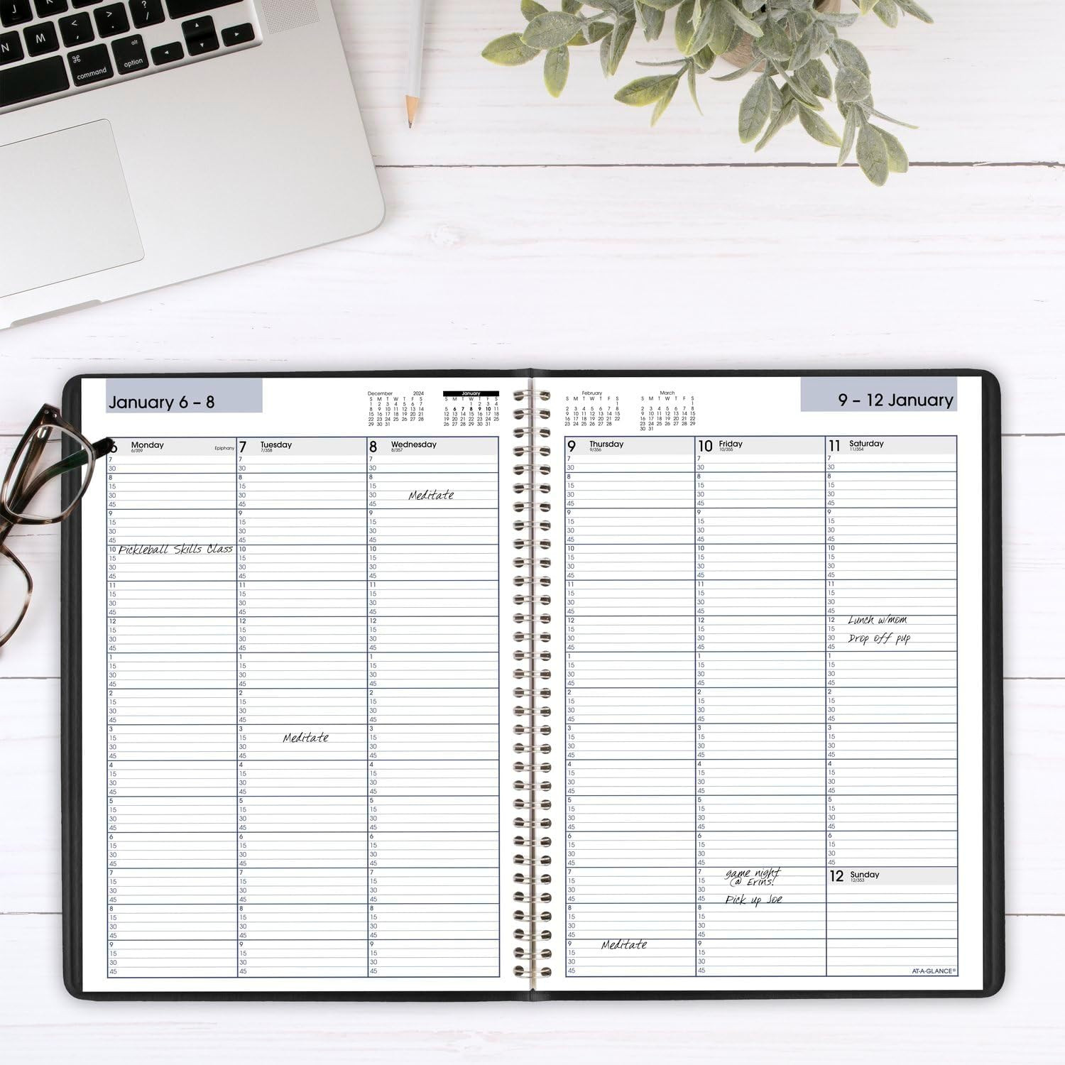 2025 Appointment Book Planner, Weekly, 8″ X 11″, Large, Quarter-Hourly, Dayminde