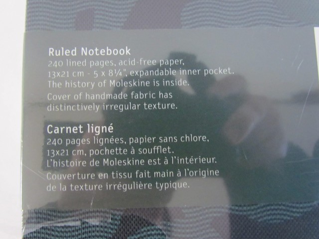 Retired Moleskine Fabric Camouflage Nomad Notebook Fabric Cover Line Ruled