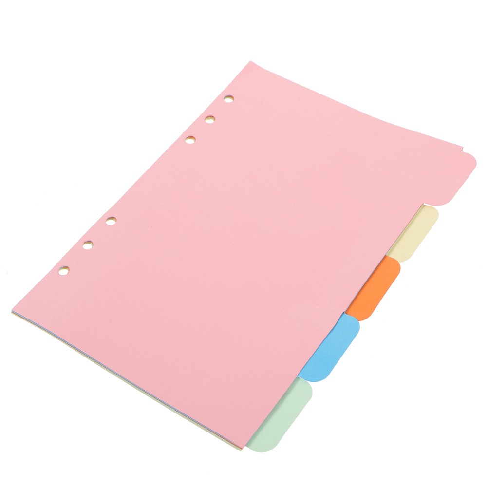 Index Paper Loose Leaf Book Plastic Binder Dividers Notebook Tabs