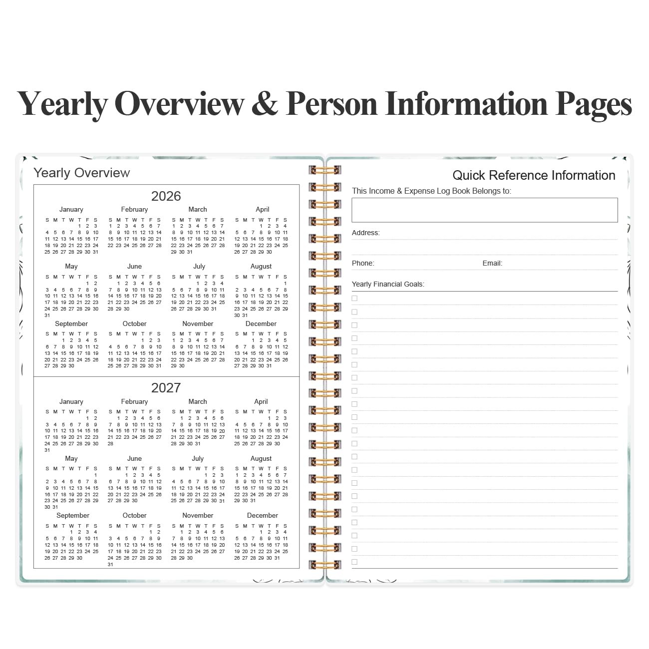 Income & Expense Tracker, Accounting Bookkeeping Ledger A5(8.5 x 5.5) Teal