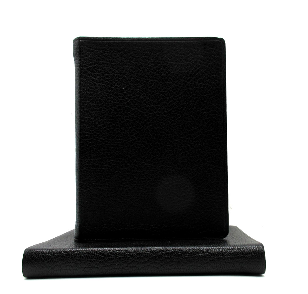 Graph Grid Lined Squared Paper Pages Journal 4×6″ Leather Cover BLACK