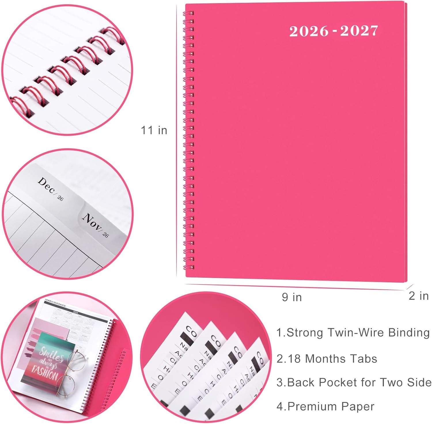 2026-2027 Student Planner – Durable Twin-Wire Binding, Perfect for Goal Setting