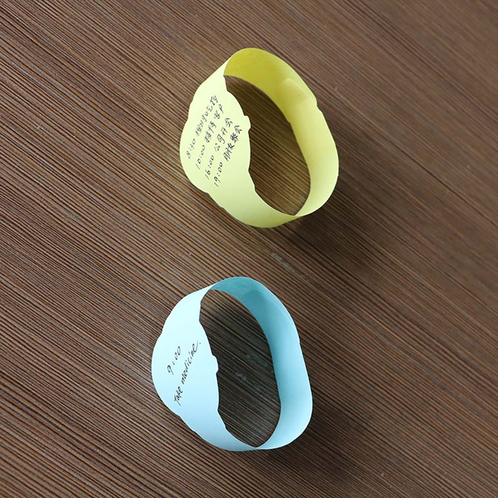 Wearable Adhesive-Backed Removable Colorful 50-Piece Wearable Watch Sticky Notes