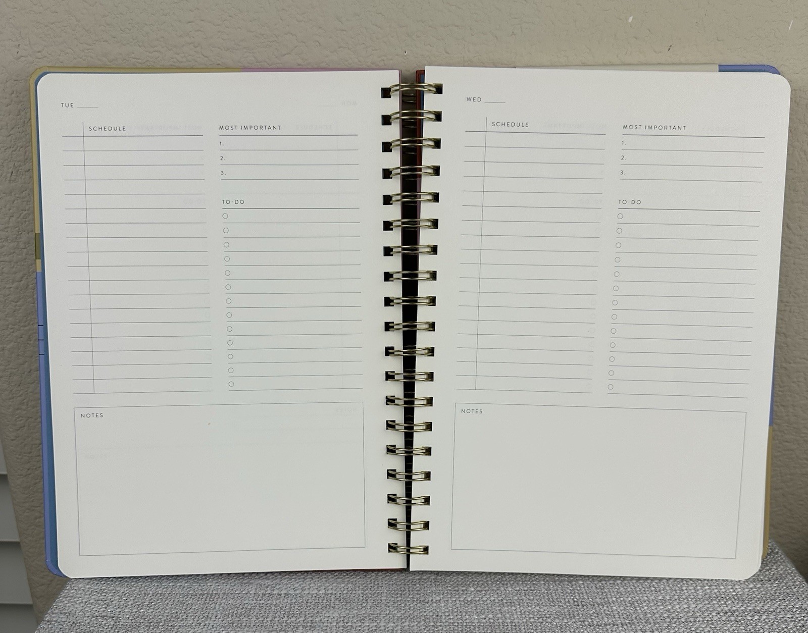 Papier Productivity Planner Spiral Bound Undated Hardcover 7″ x 10″ 12 Weeks