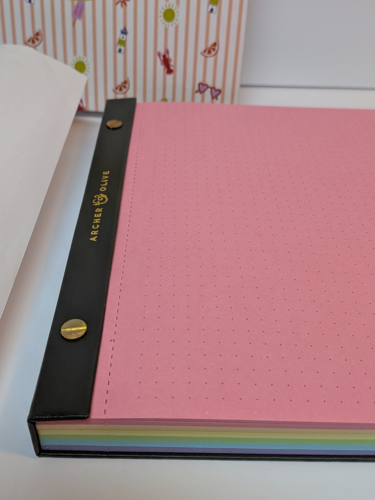 Archer & Olive Pastel Rainbow 8×8 Square Notebook Dot Grid Tear Away Rare NEW