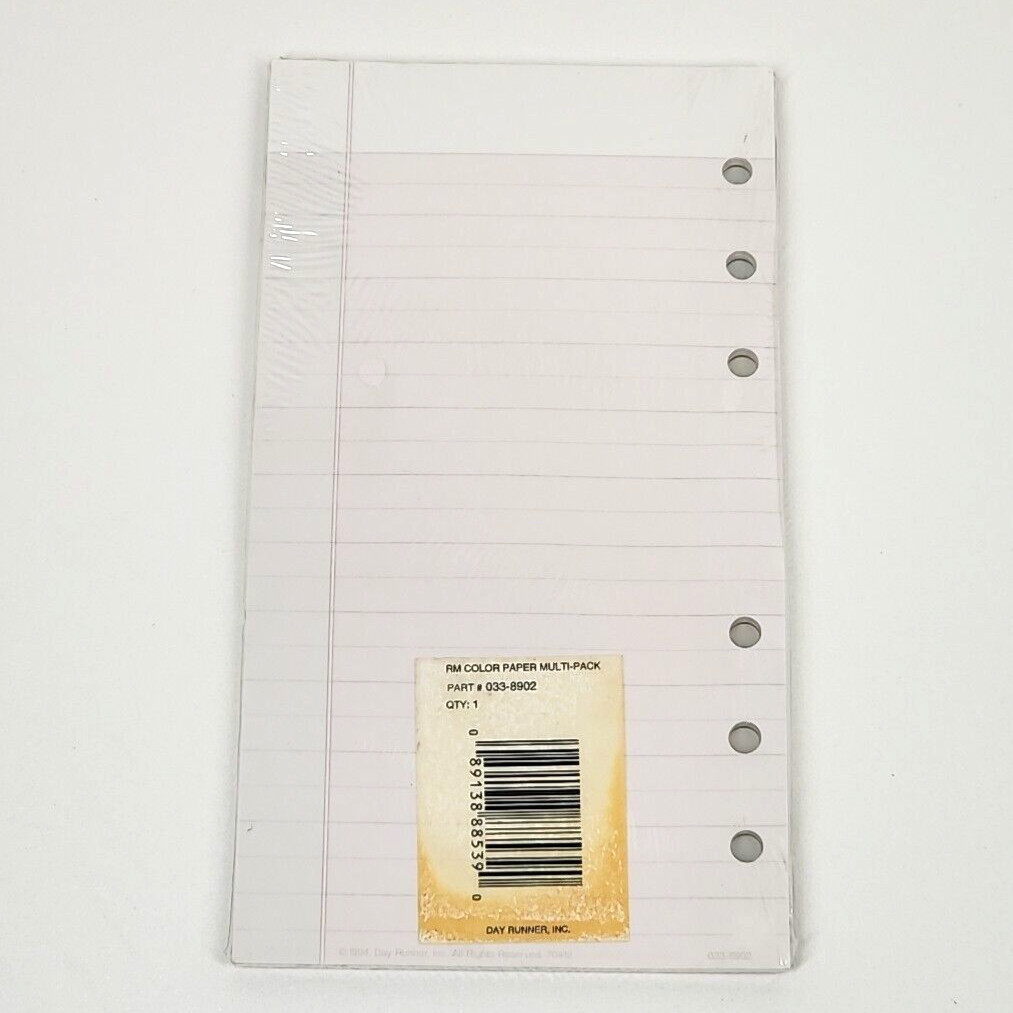 Day Runner Designer Note Paper Asst Refill Pages 033-8902 1994 New 6 Ring 3¾X6¾