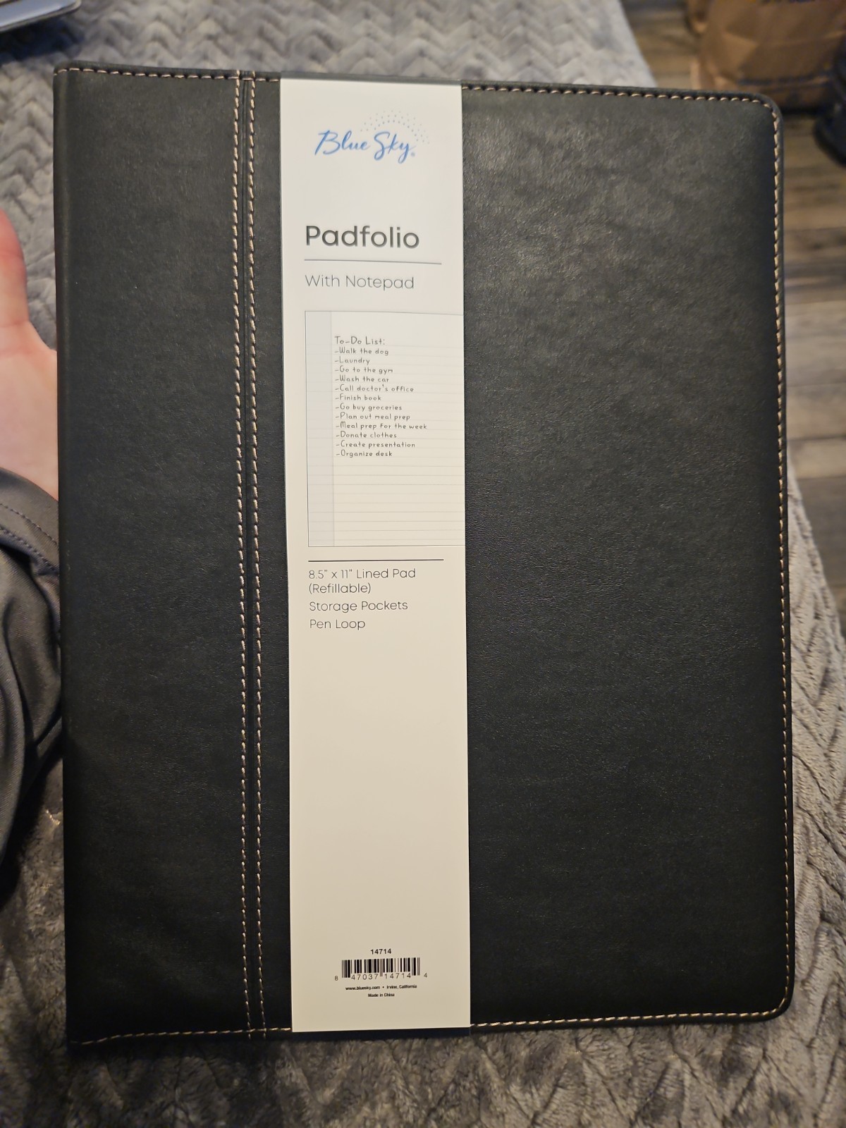 Blue Sky Padfolio with 8.5×11″ Lined Pad Storage Pockets Pen Loop NEW 14714