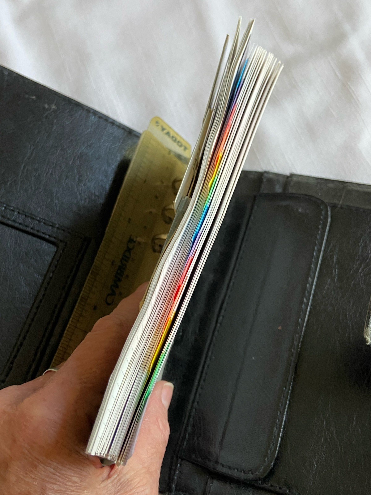Vintage Cambridge 6 Ring Snap Compact Planner Binder Organizer – Green/Black