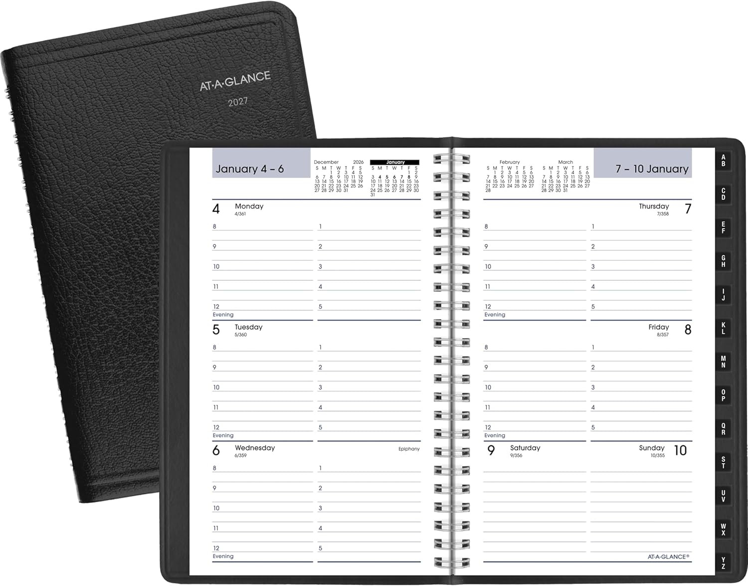 2027 Dayminder Weekly Appointment Book Planner, 5″ x 8″, Black