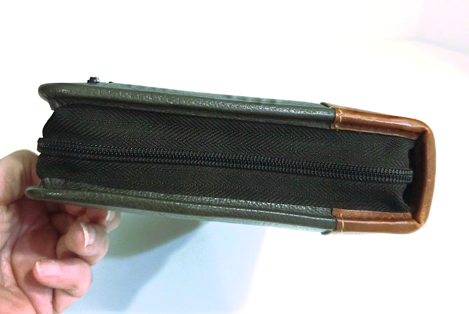 Franklin Quest Planner Organizer 8.5×6.5″ 6 Ring Leather Green/Brown