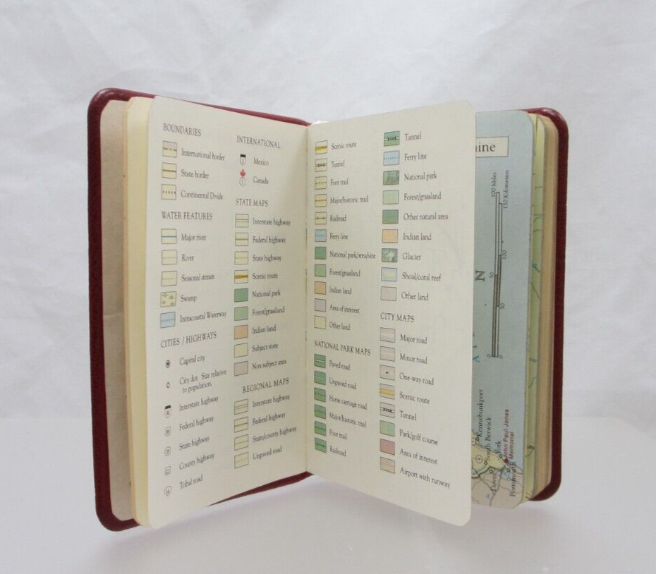 New England and New York Mini Notebook Guide Leather Cover Post Miniatures RED