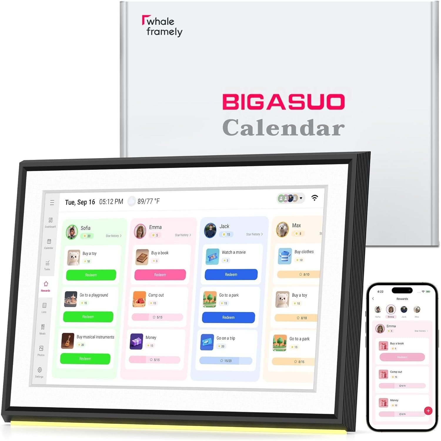 10.1″ , Smart Touchscreen Interactive Display, Electronic Organizer for Month…