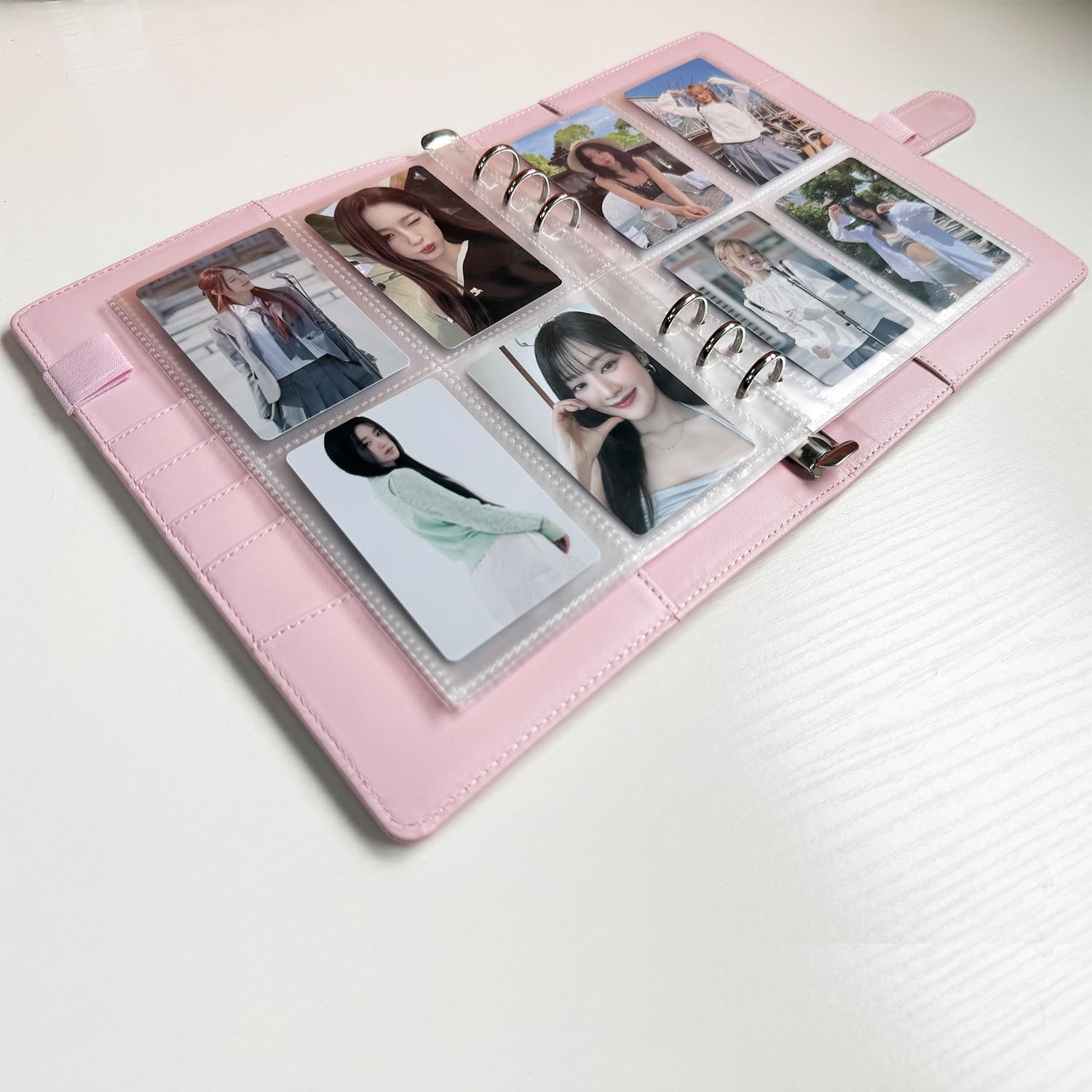 A5 Kpop Photocard Binder, 6 Ring Binder (210mm x 148mm), Light Pink