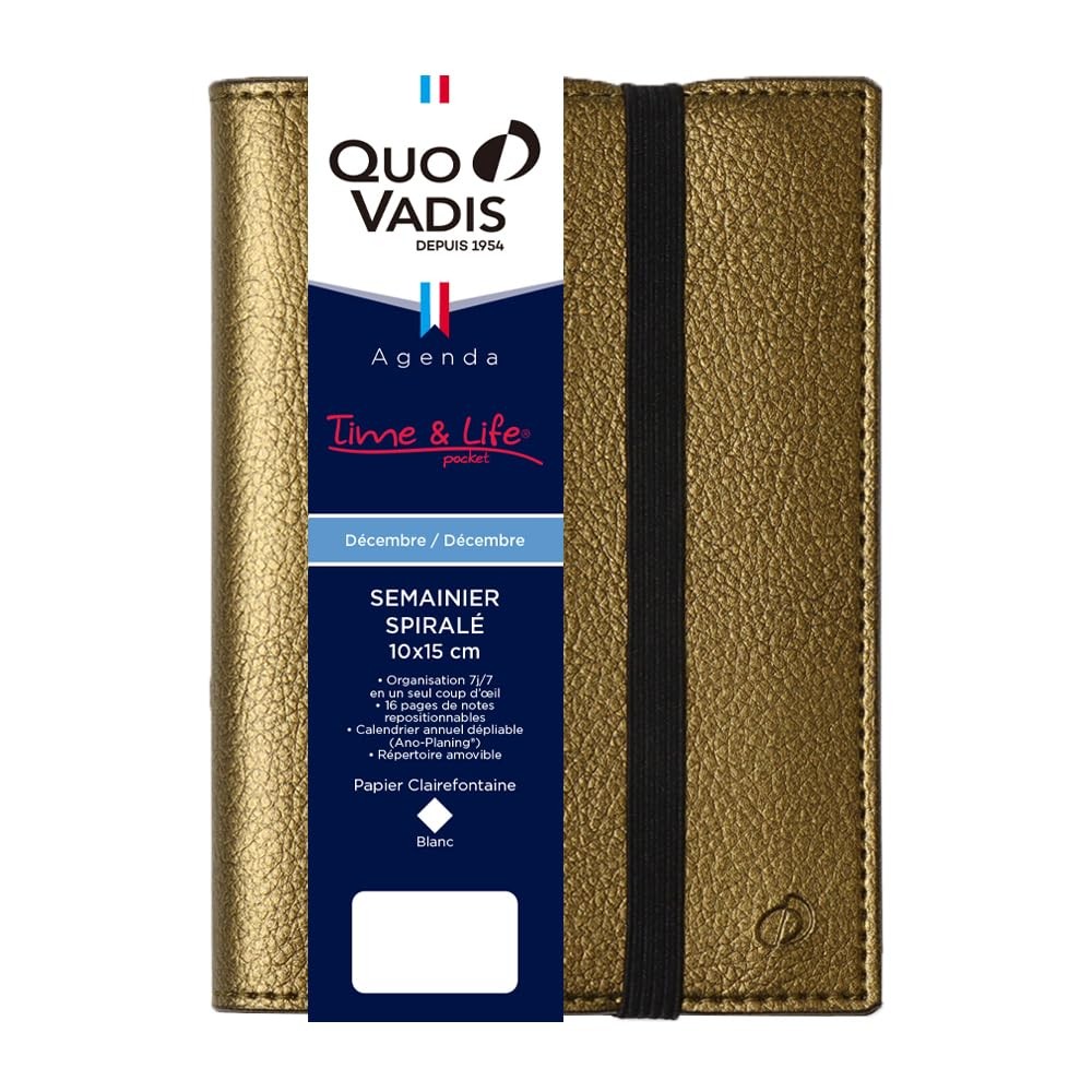 QUOVADIS Diary “Time and Life 10×15” Khaki Metallic
