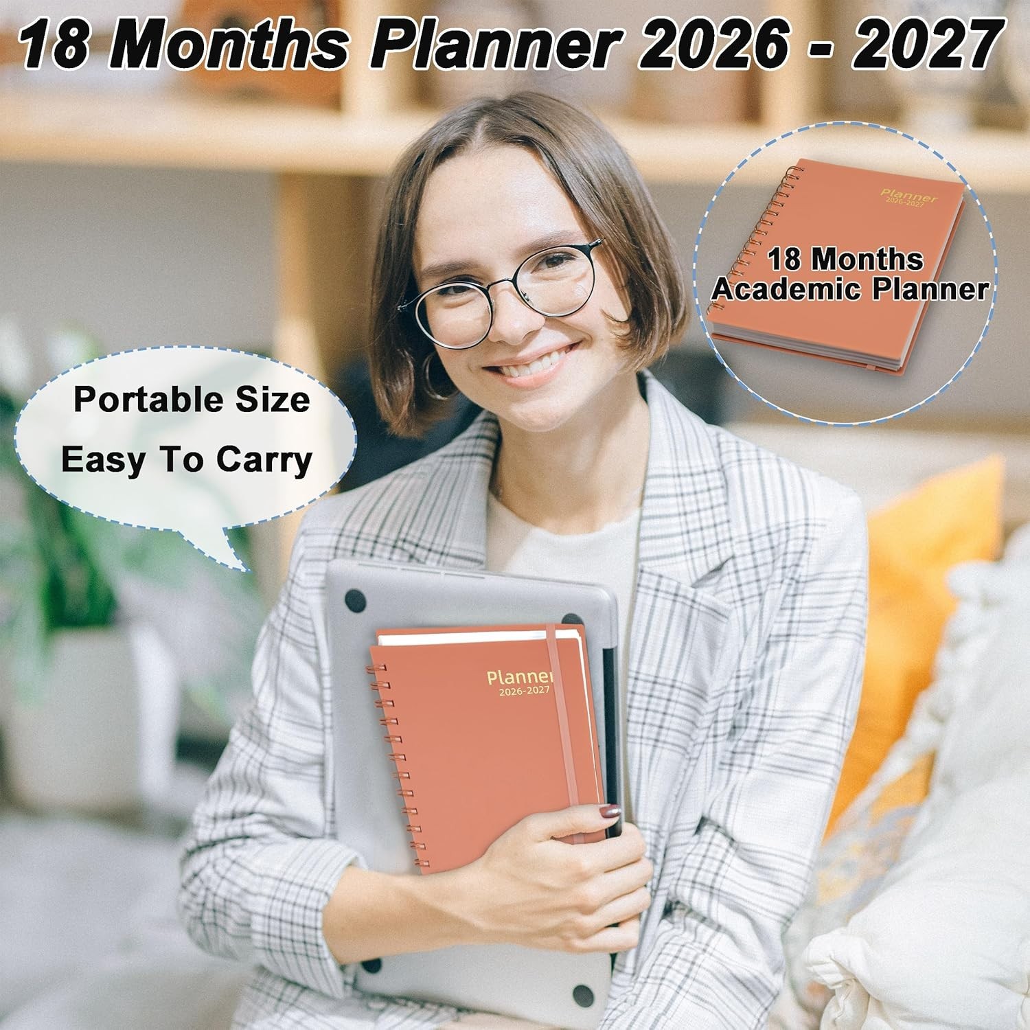 2026-2027 Day Planner, Weekly & Monthly Planner from Jan 2026-Jun 2027, 18 C…