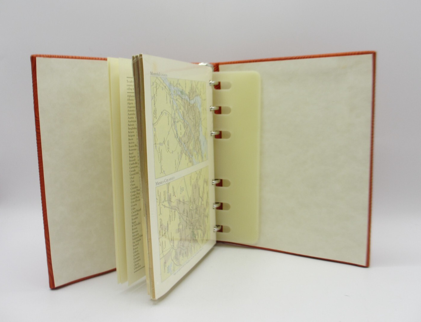 Address Book Leather Hardcover 6 Ring Binder Graphic Image ORANGE Swirl