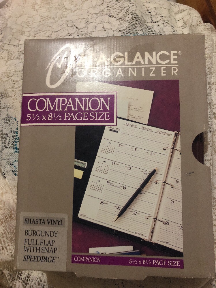 AT-A-GLANCE Planner Organizer Companion 8.5” x 5.5″ Snap NIB 1993-1994 NEW
