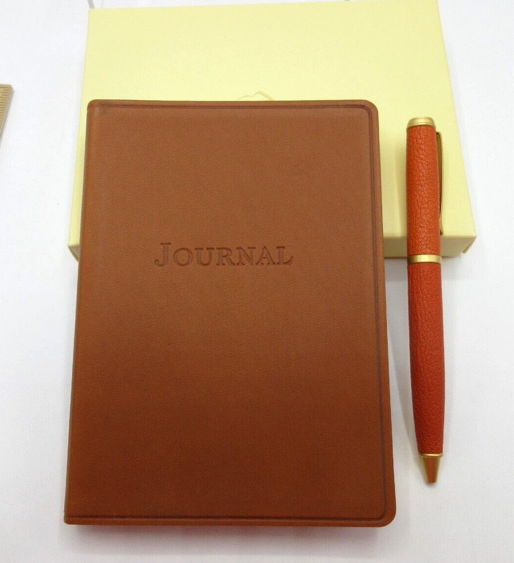 Journal 4×6″ Full Grain Leather Cover 240 Lined Pages Graphic Image $60 TAN