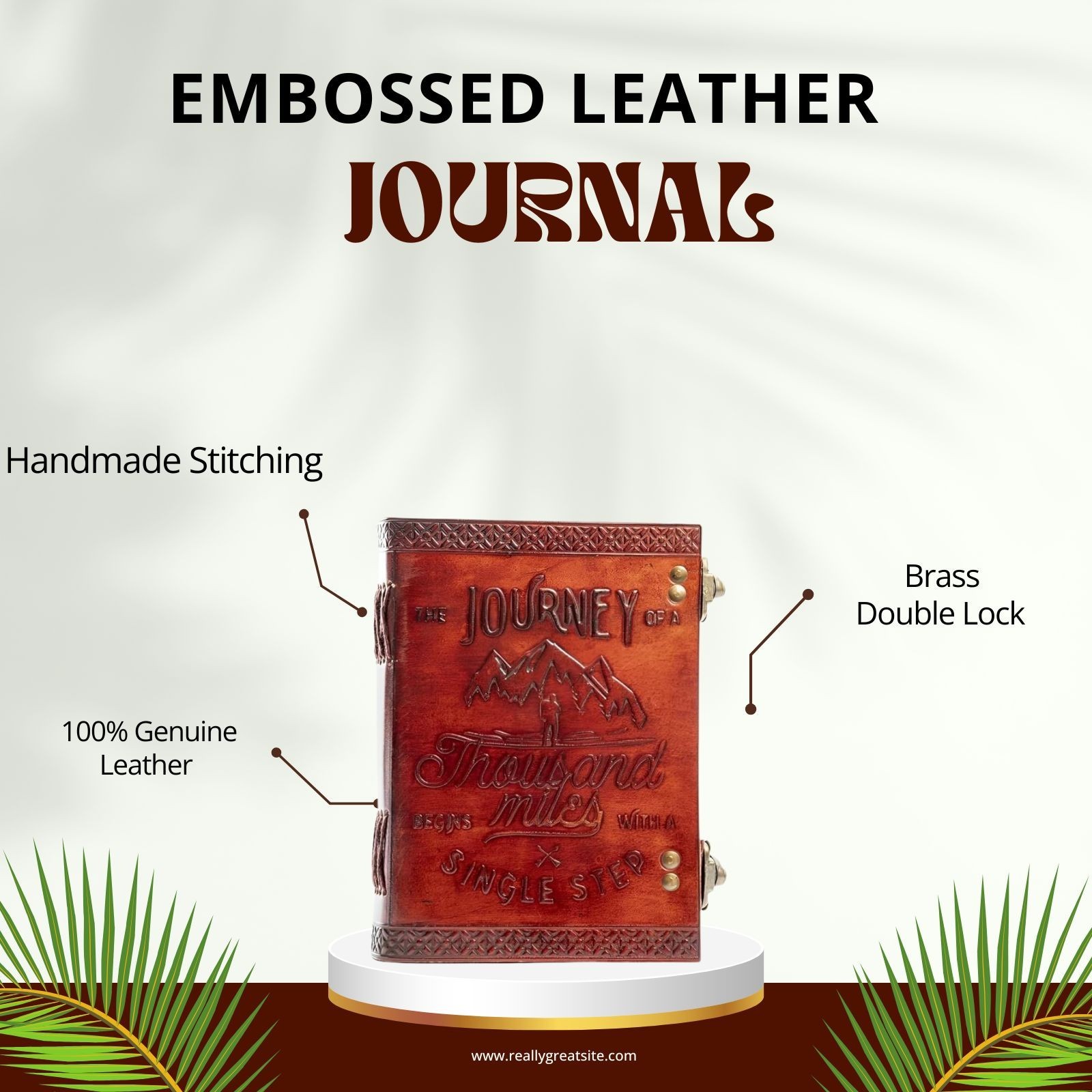 Leather Journal Handmade 7×5″ Diary Double Lock 200 Pages Buy 1 Get 1 Combo Set