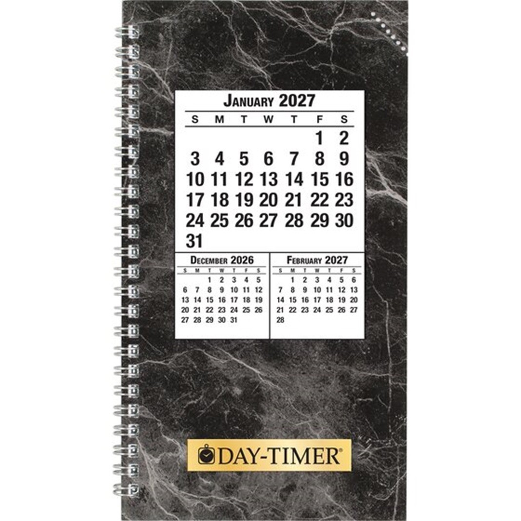 Day-Timer Jan27 – Dec27 Two-Page/Day 24-HR Planner Refill, Wired, Extras
